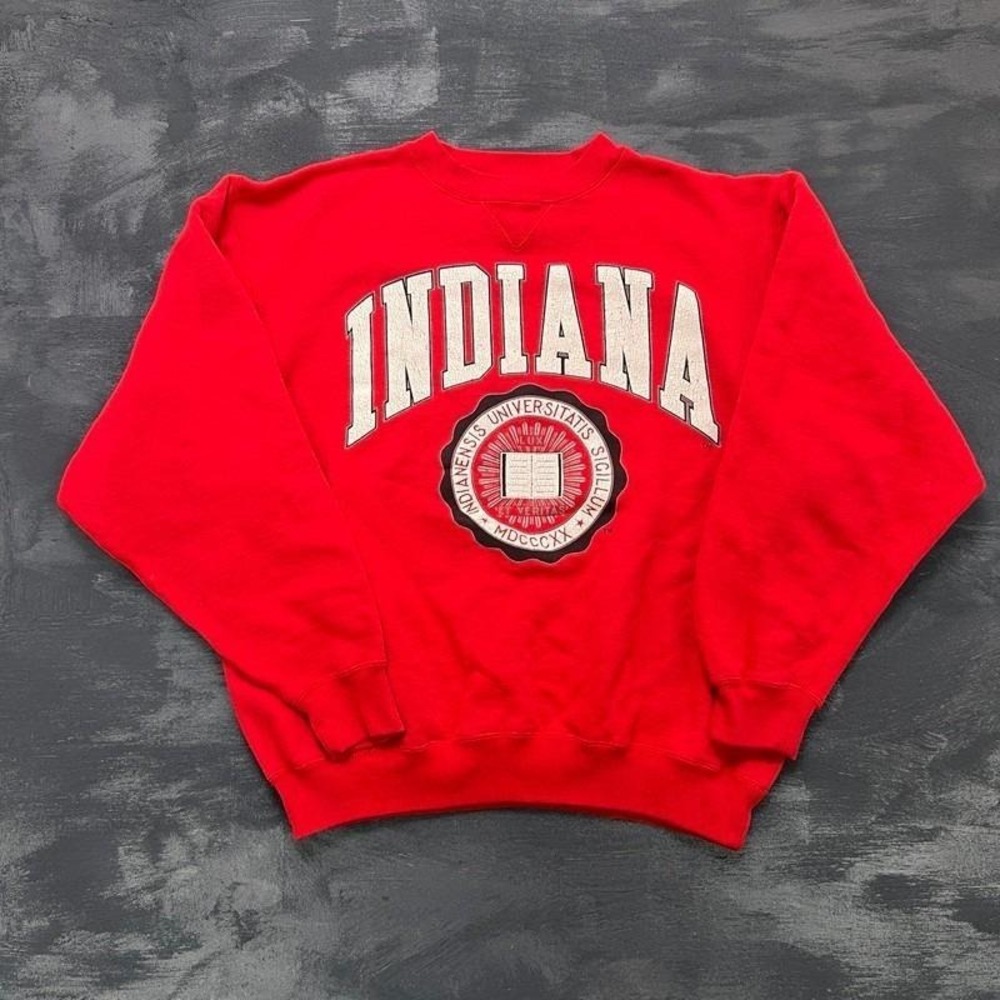 Vintage Indiana University Sweatshirt Mens Medium Red 1990s NCAA